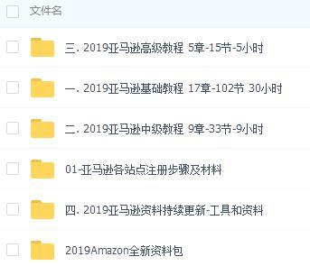 2019新规则亚马逊运营初级+中级+高阶教程（共28G）
