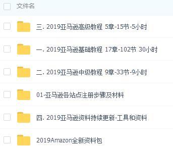 2019新规则亚马逊运营初级+中级+高阶教程（共28G）