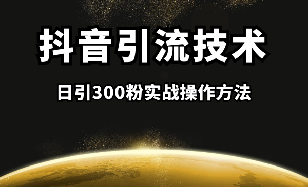 抖音引流课程：日引300粉实战操作方法