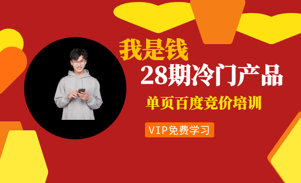 我是钱28期冷门产品单页百度竞价培训课程，月入2-3万