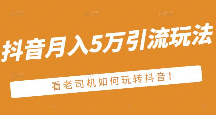 老古董·抖音月入5万引流玩法，看看老司机如何玩转抖音(附赠：抖音另类引流思路)