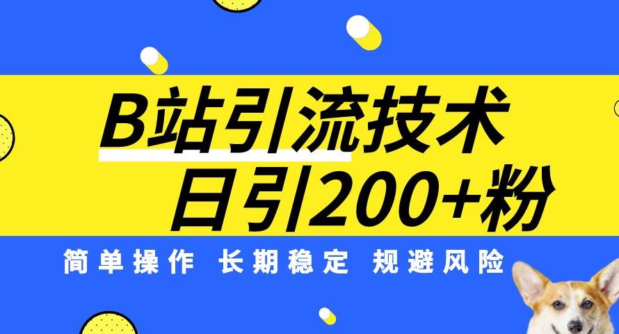 B站引流技术：每天引流200精准粉，简单操作，长期稳定，规避风险