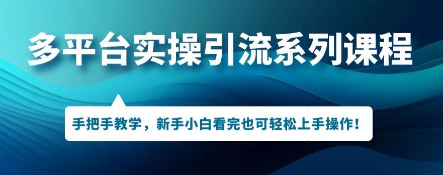 多平台引流实操系列课程，新手小白看完也可轻松上手进行引流操作