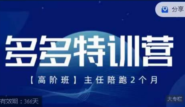 纪主任·多多特训营高阶班【9月13日更新】，拼多多最新玩法技巧落地实操