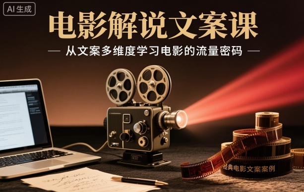 电影解说文案课，从文案多维度学习电影的流量密码