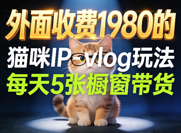 宠物赛道猫咪IP-vlog玩法，26条视频涨粉29W，每天5张橱窗带货拆解